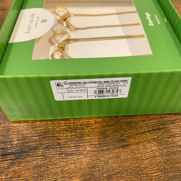 Kate Spade Linear Bow Earrings Gold - Picture 5 of 7